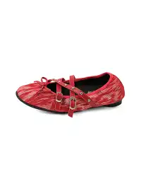 Mooreyu Atelier | Leather Low-Cut Buckle Round Toe Flats