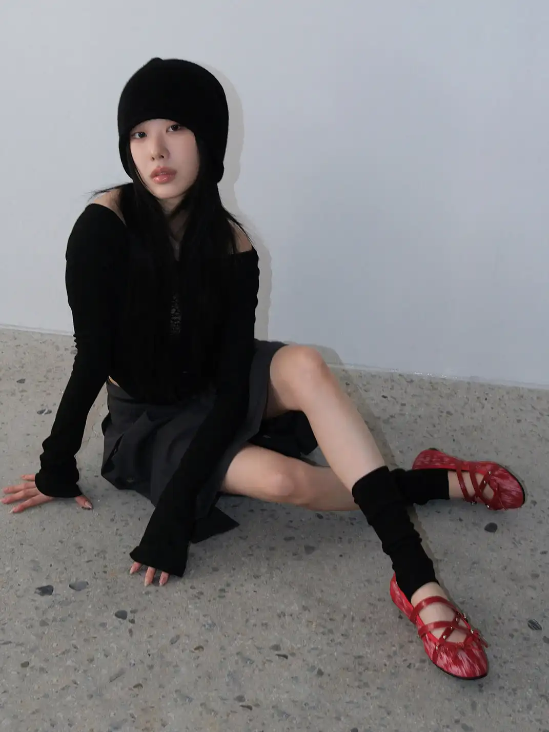 Mooreyu Atelier | Leather Low-Cut Buckle Round Toe Flats