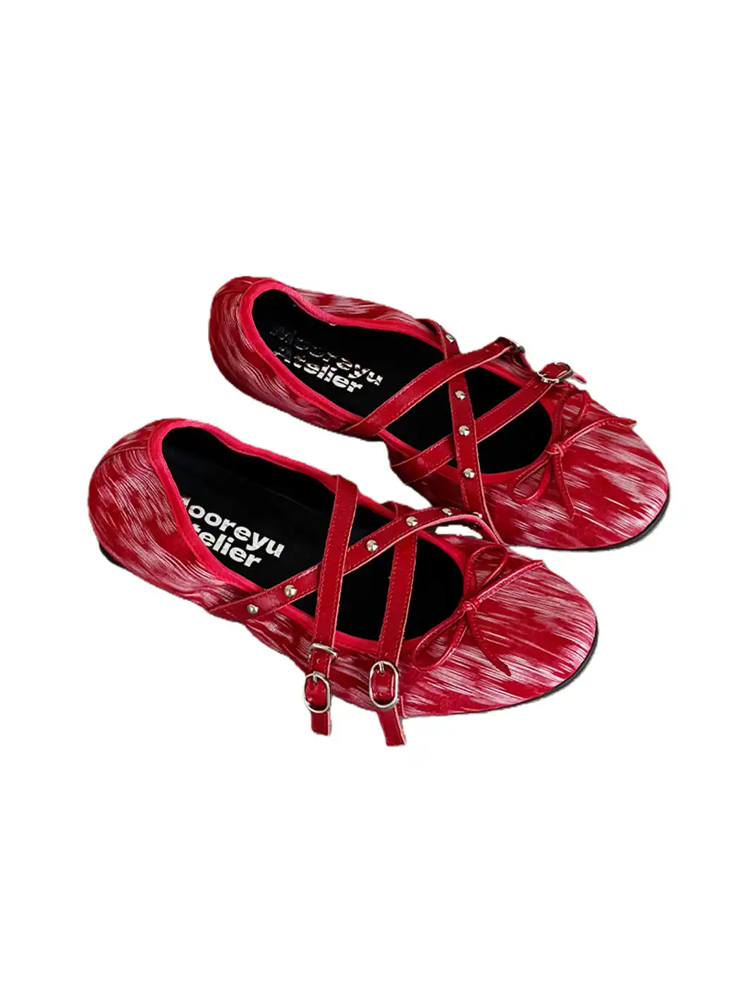 Mooreyu Atelier | Leather Low-Cut Buckle Round Toe Flats