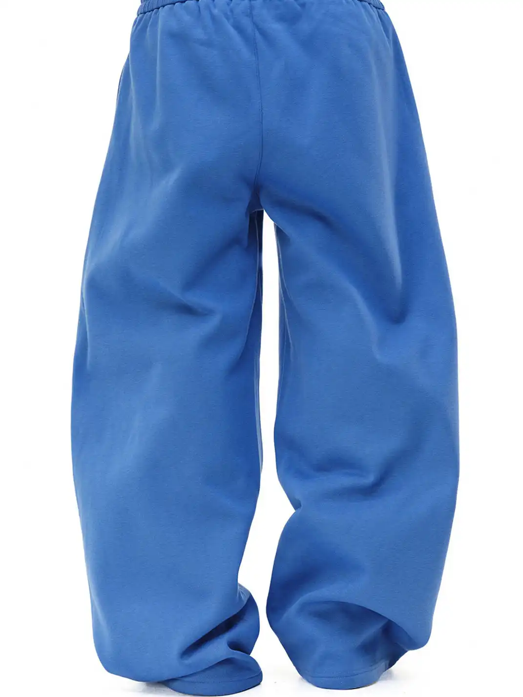 NOVACAM | Embroidered Flocked Print Curved Wide-Leg Pants