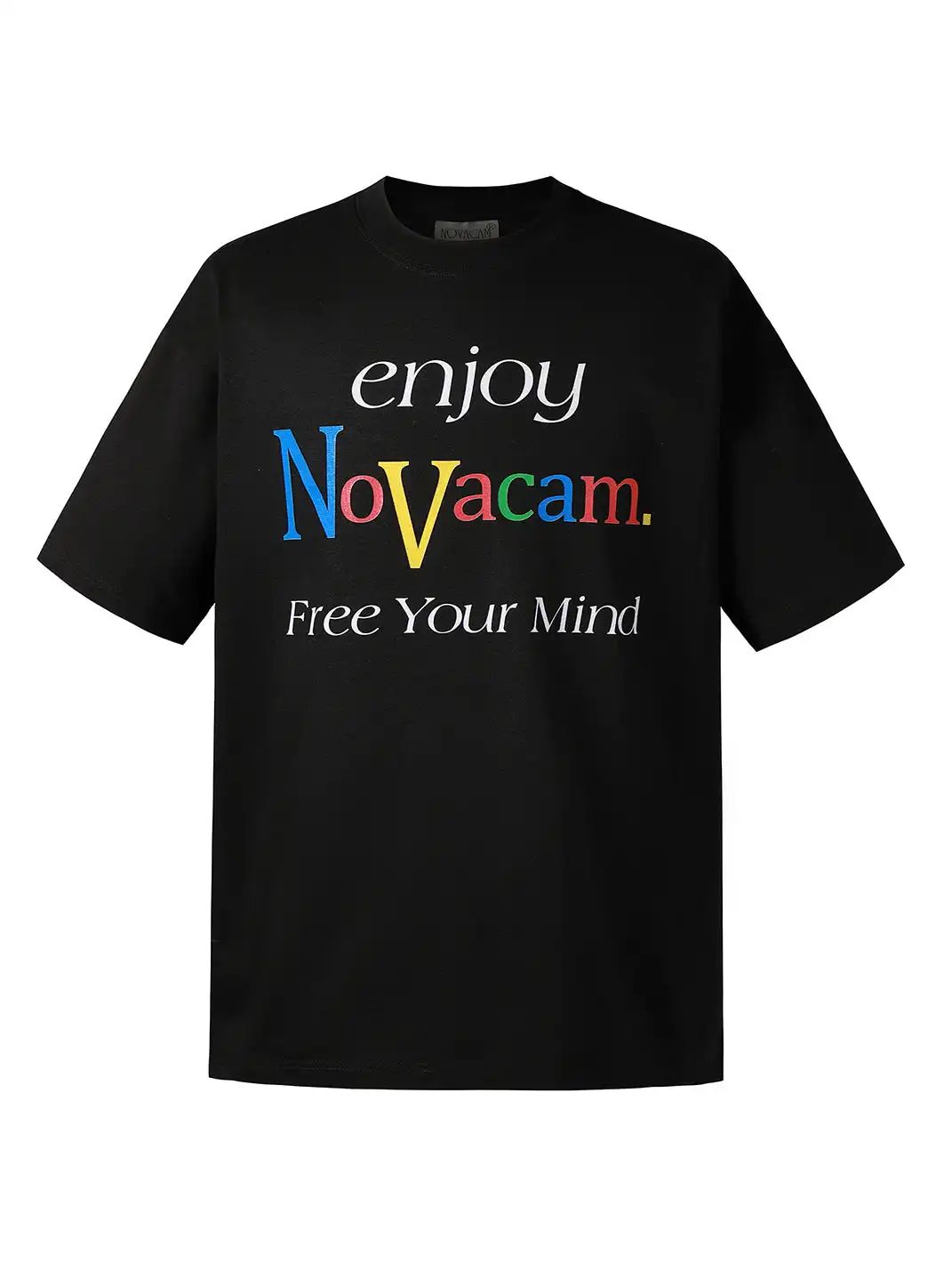 NOVACAM | Letter Print Short Sleeve T-Shirt