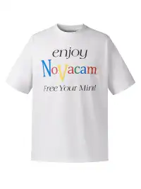 NOVACAM | Letter Print Short Sleeve T-Shirt