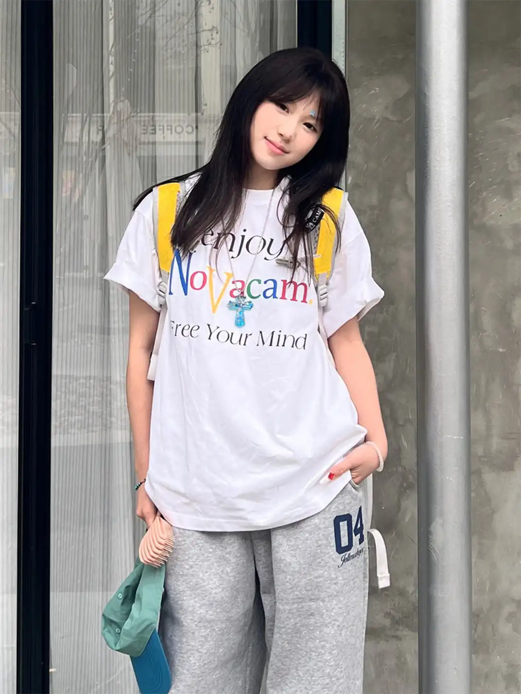 NOVACAM | Letter Print Short Sleeve T-Shirt