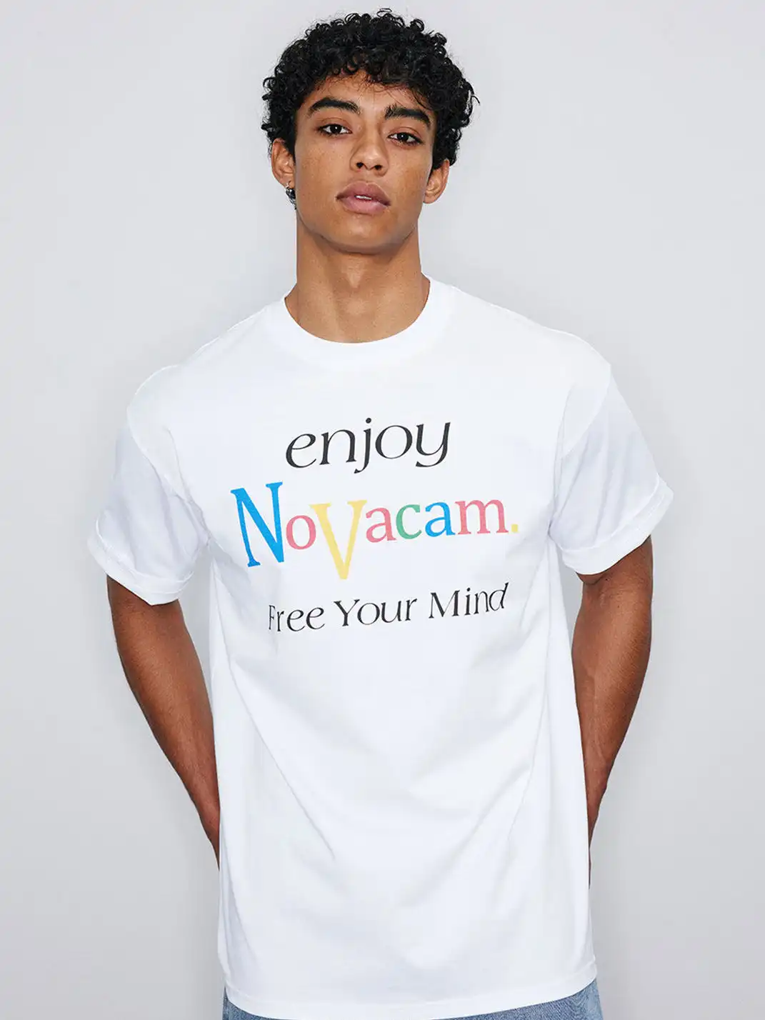 NOVACAM | Letter Print Short Sleeve T-Shirt