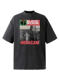 NOVACAM | Rock Print Reverse Stitch Short Sleeve T-Shirt