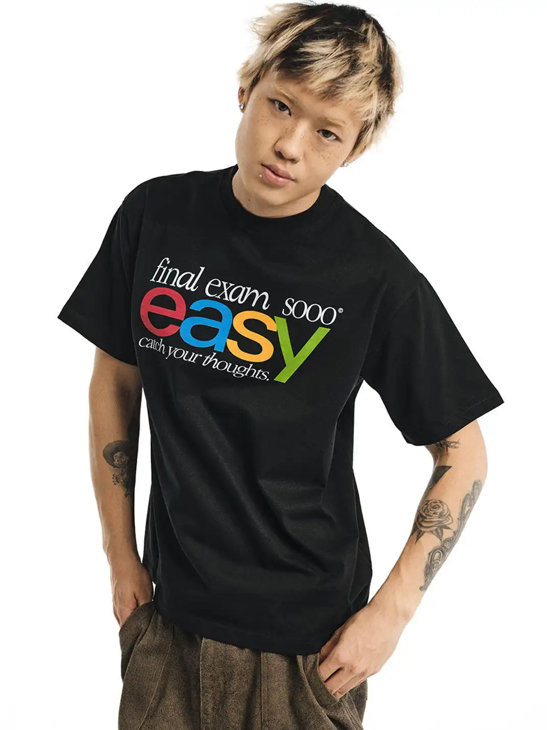 NOVACAM | Funny Parody Letter Print Short Sleeve T-Shirt