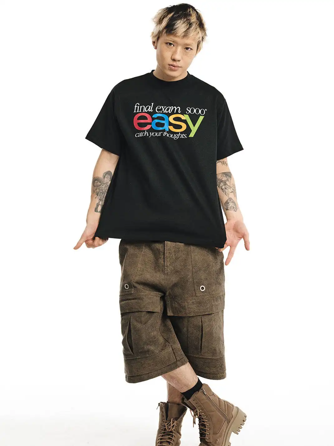 NOVACAM | Funny Parody Letter Print Short Sleeve T-Shirt