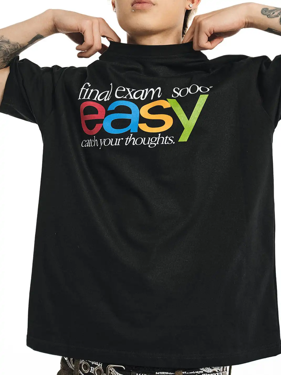 NOVACAM | Funny Parody Letter Print Short Sleeve T-Shirt