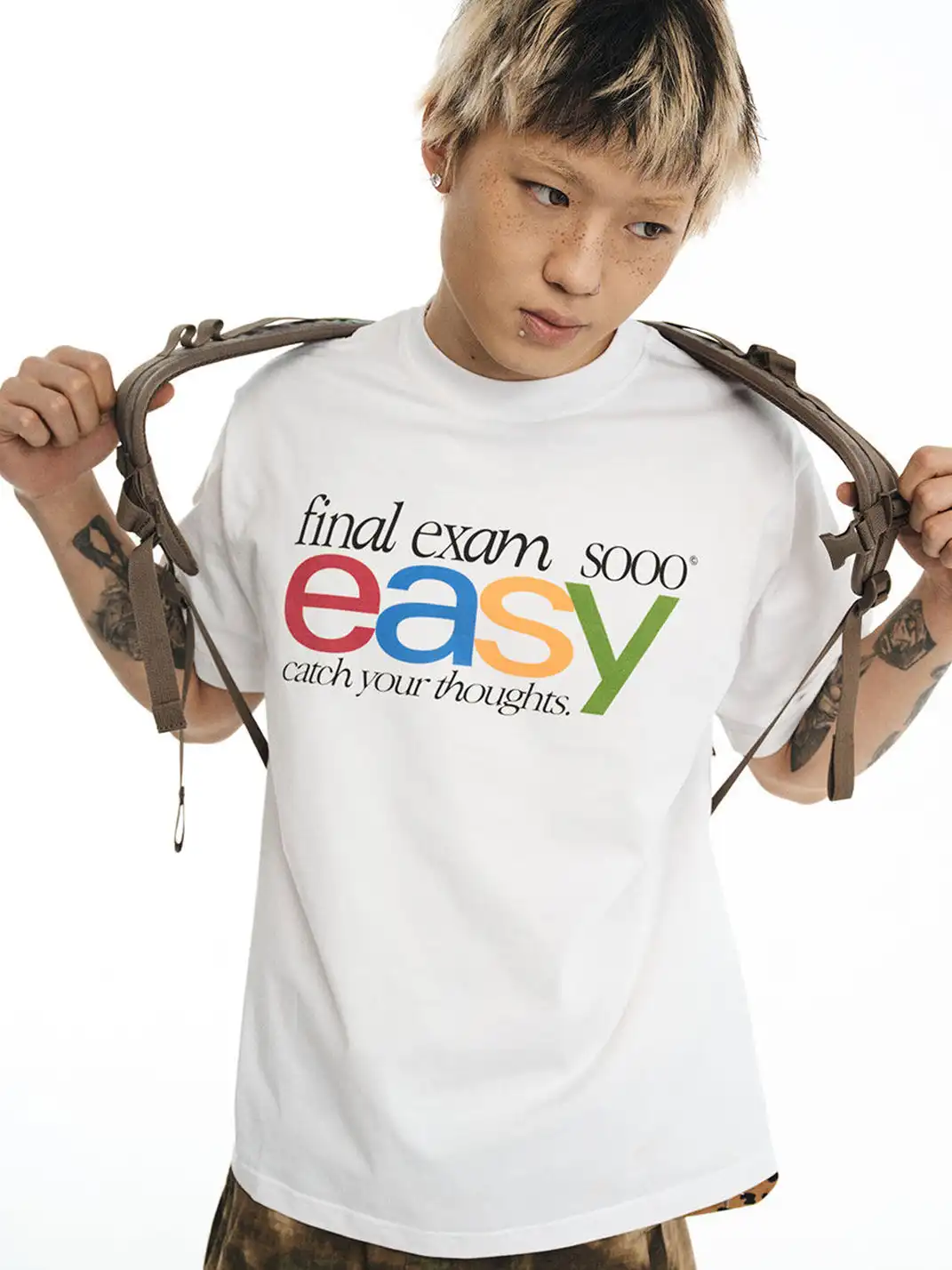 NOVACAM | Funny Parody Letter Print Short Sleeve T-Shirt