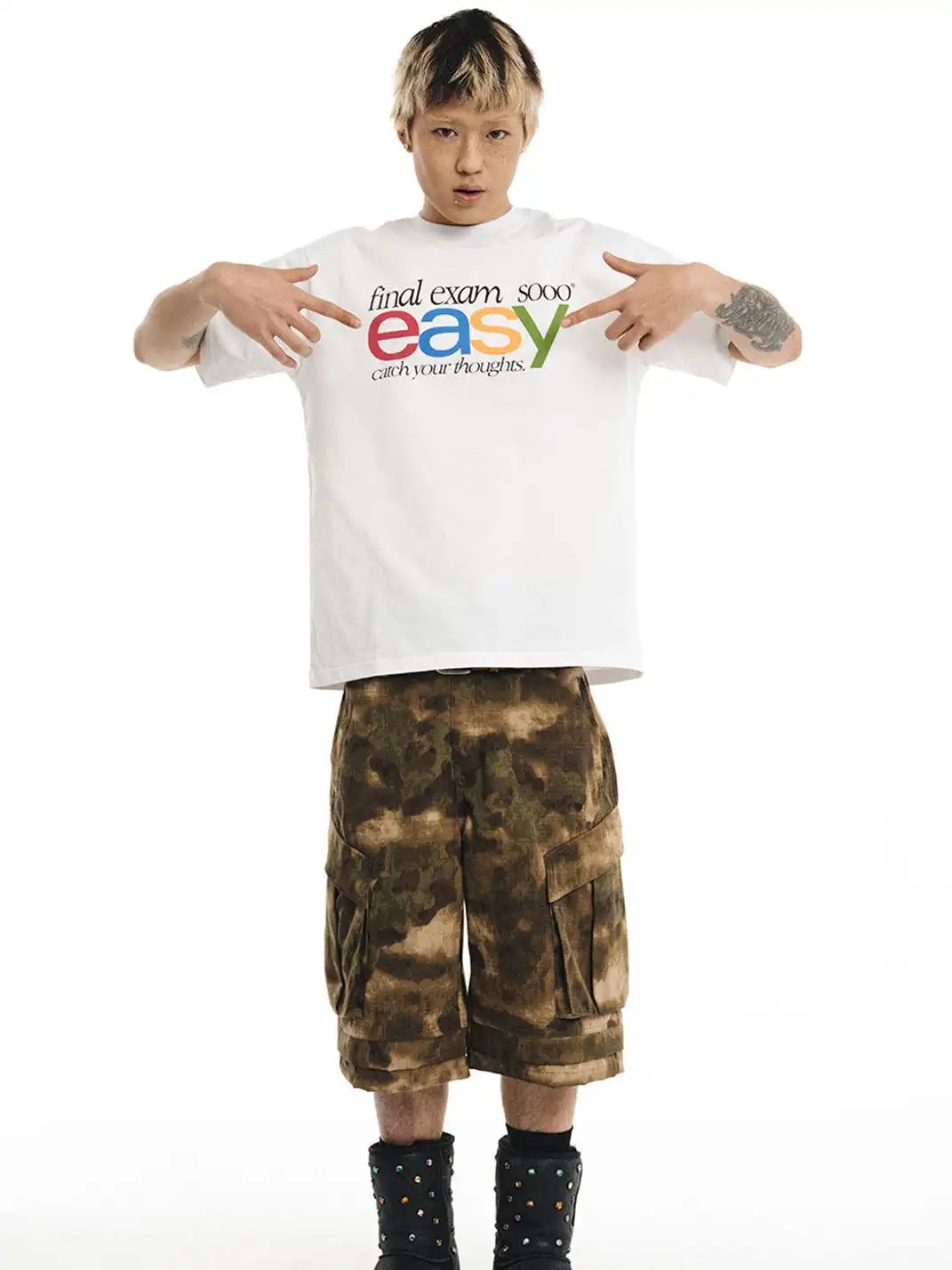 NOVACAM | Funny Parody Letter Print Short Sleeve T-Shirt