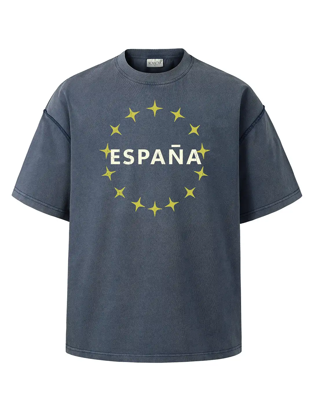 NOVACAM | Letter Logo Star Print T-Shirt
