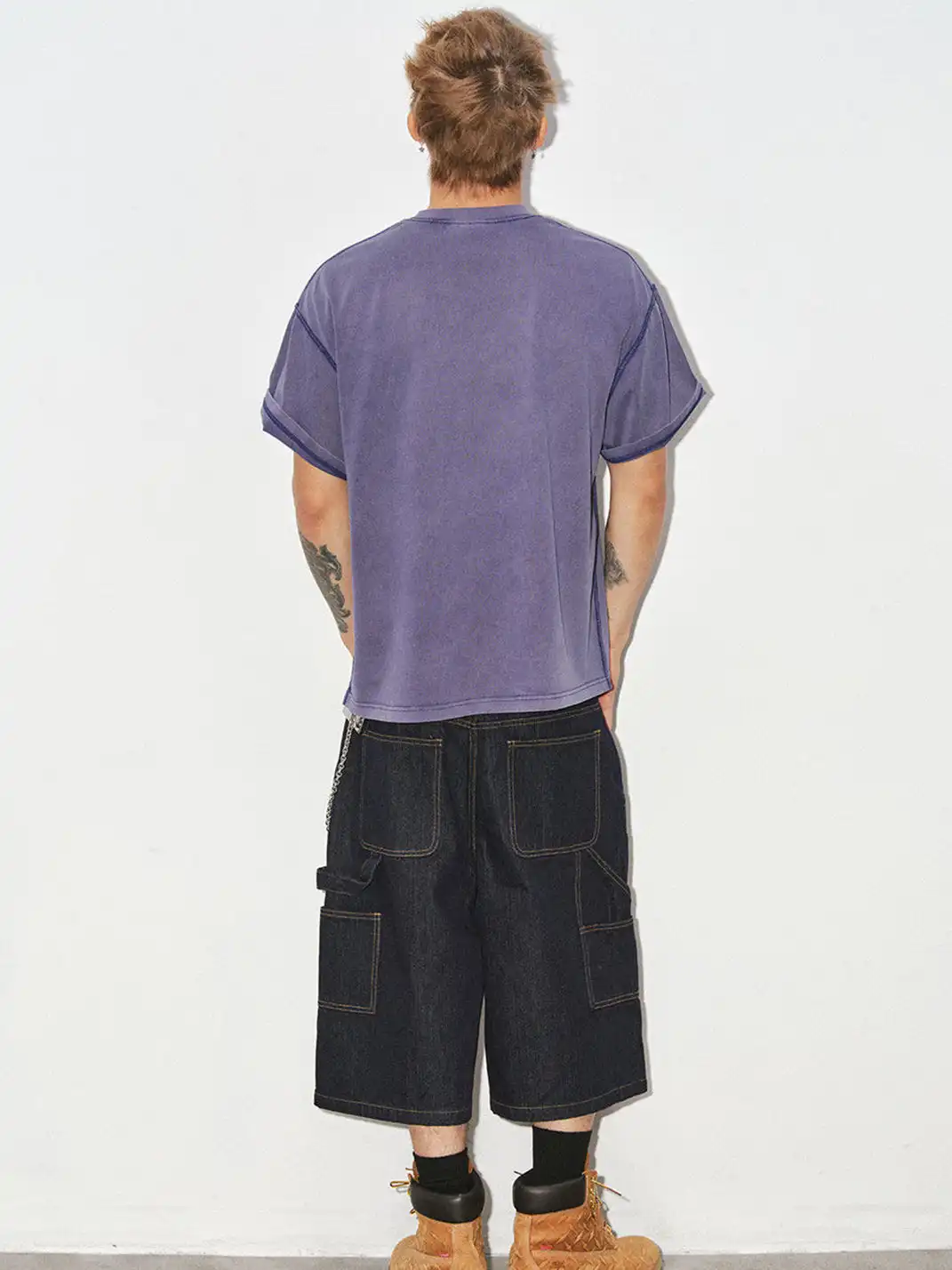 NOVACAM | Letter Logo Star Print T-Shirt