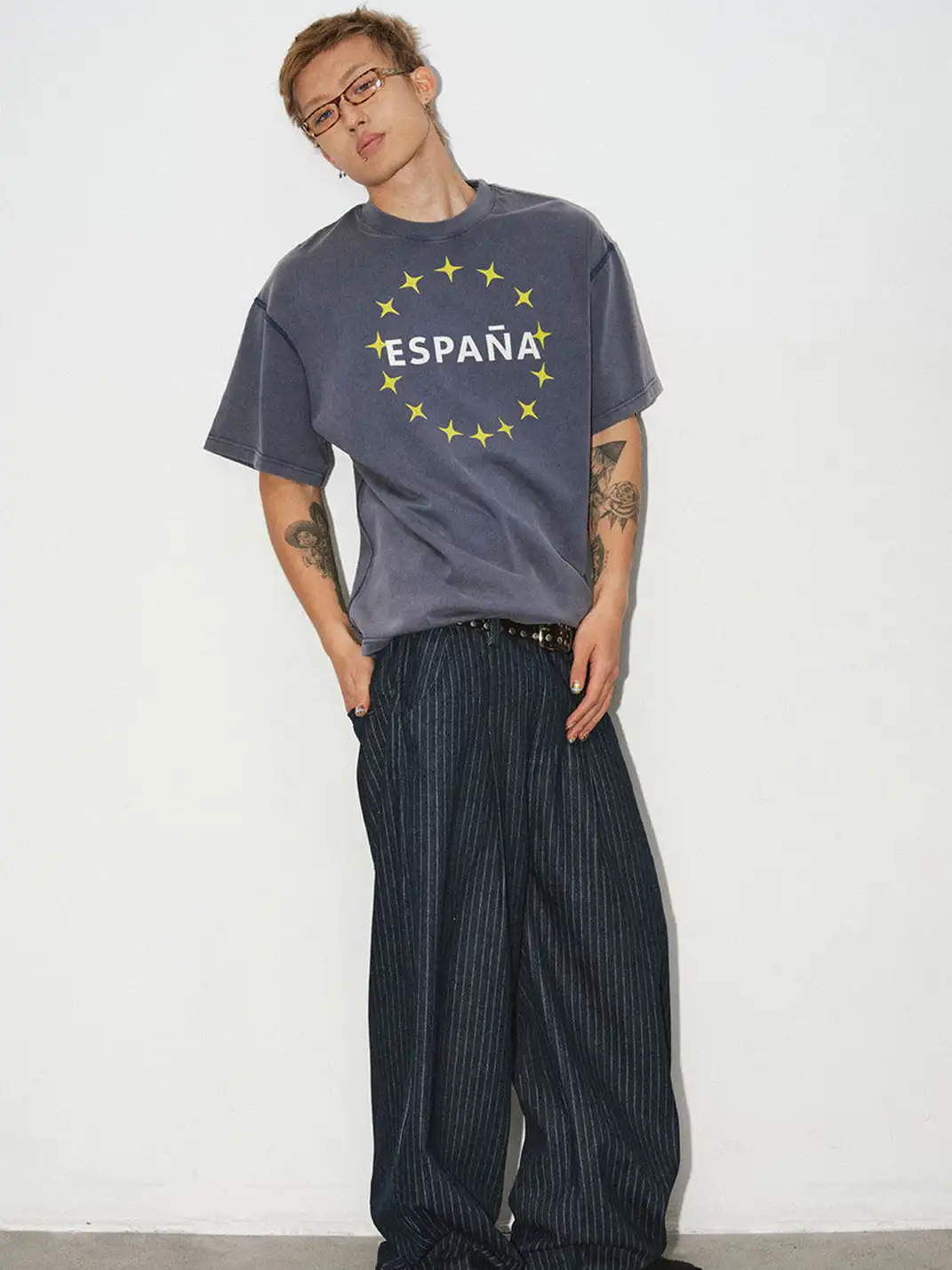 NOVACAM | Letter Logo Star Print T-Shirt