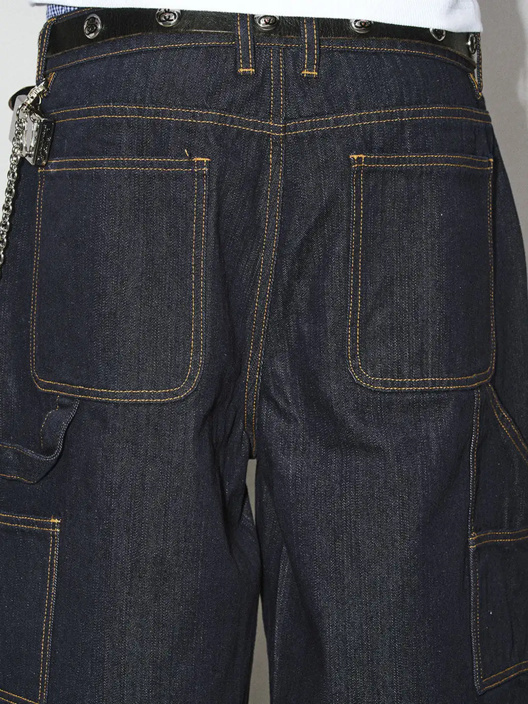 NOVACAM | White Stripe Cropped Jeans