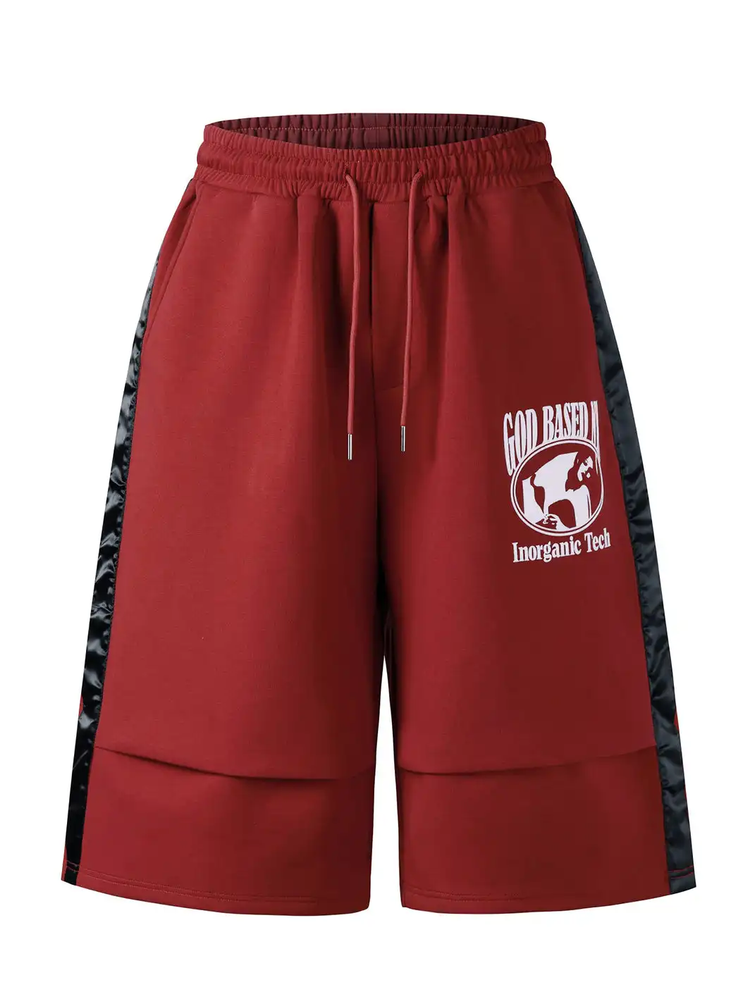 NOVACAM | Curved Sweatpants Flocked Print Cropped Trousers