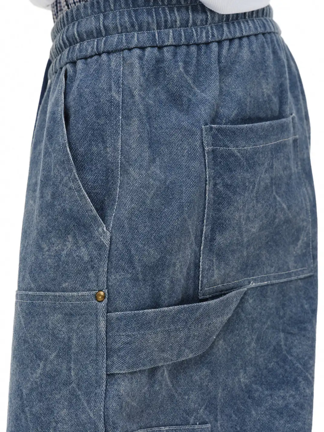 NOVACAM | Water Ripple Twill Curved Drawstring Cargo Pants