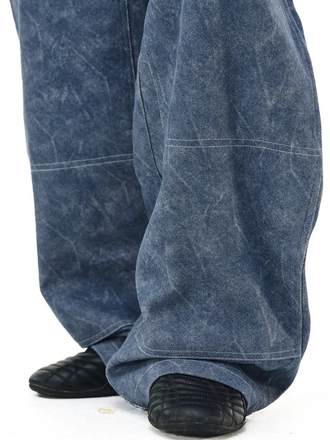 NOVACAM | Water Ripple Twill Curved Drawstring Cargo Pants
