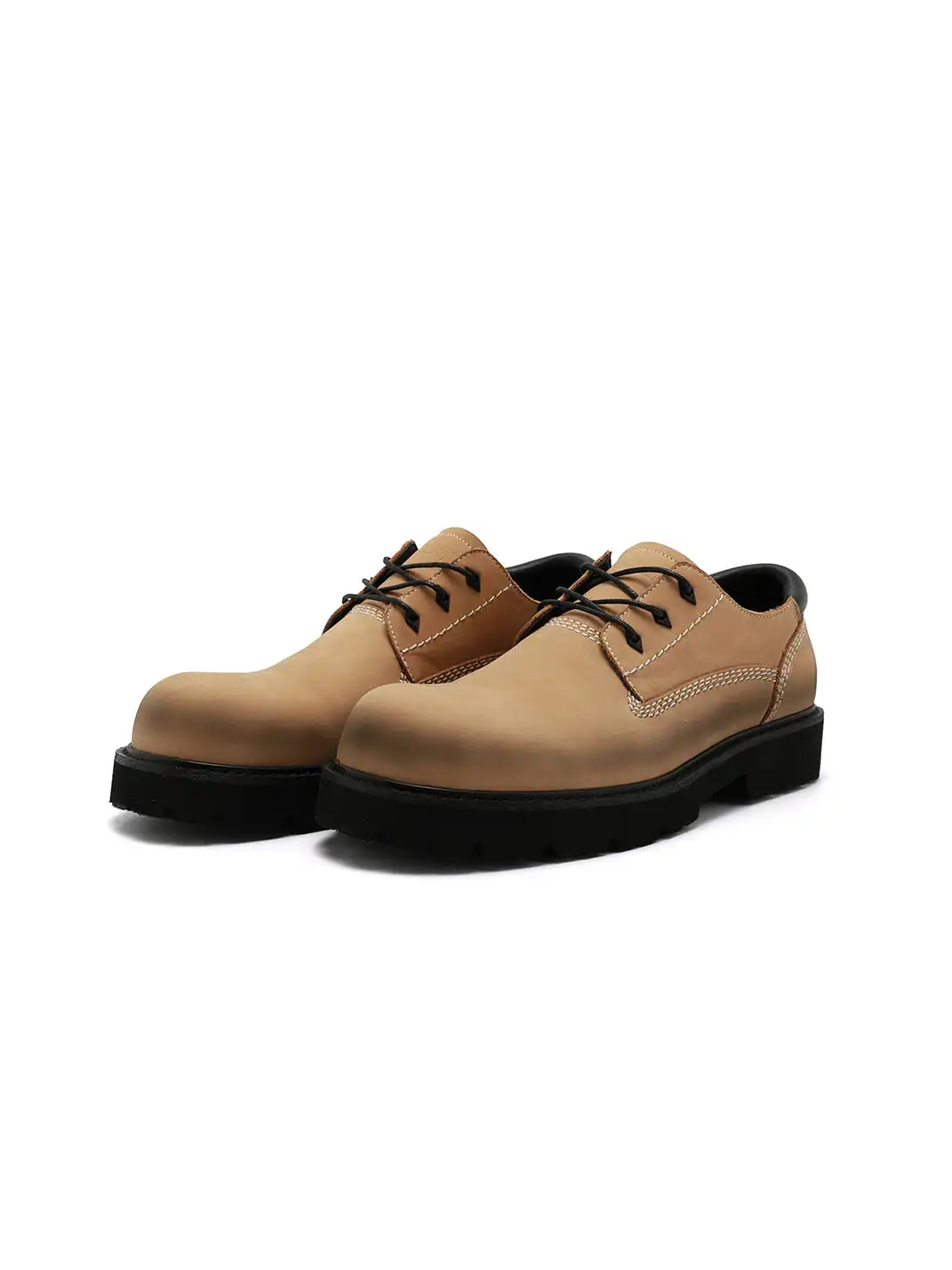 NOVACAM | Vintage Full-Grain Leather Round Toe Derby Shoes