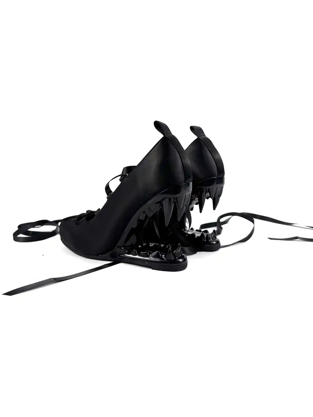 Dolly Bae | Lace-Up Square Toe Satin High Heels