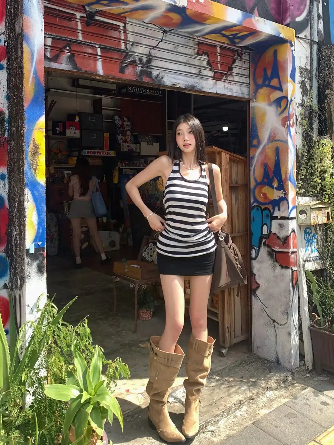 Mooreyu | Suede Pointed Toe Slouchy Boots