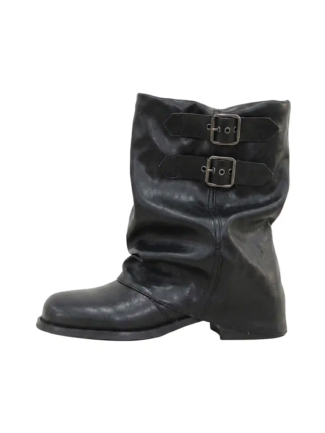 Mooreyu | Genuine Leather Ruched Slouchy Boots