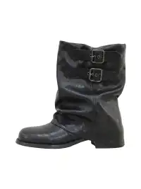 Mooreyu | Genuine Leather Ruched Slouchy Boots