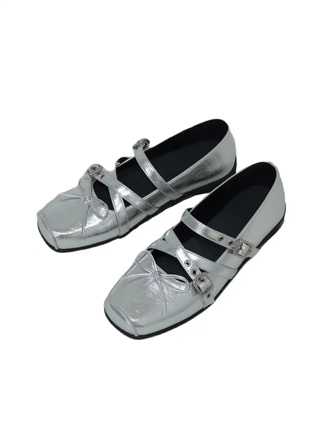 Mooreyu | Bow Low-Cut Rivet Ballet Flats