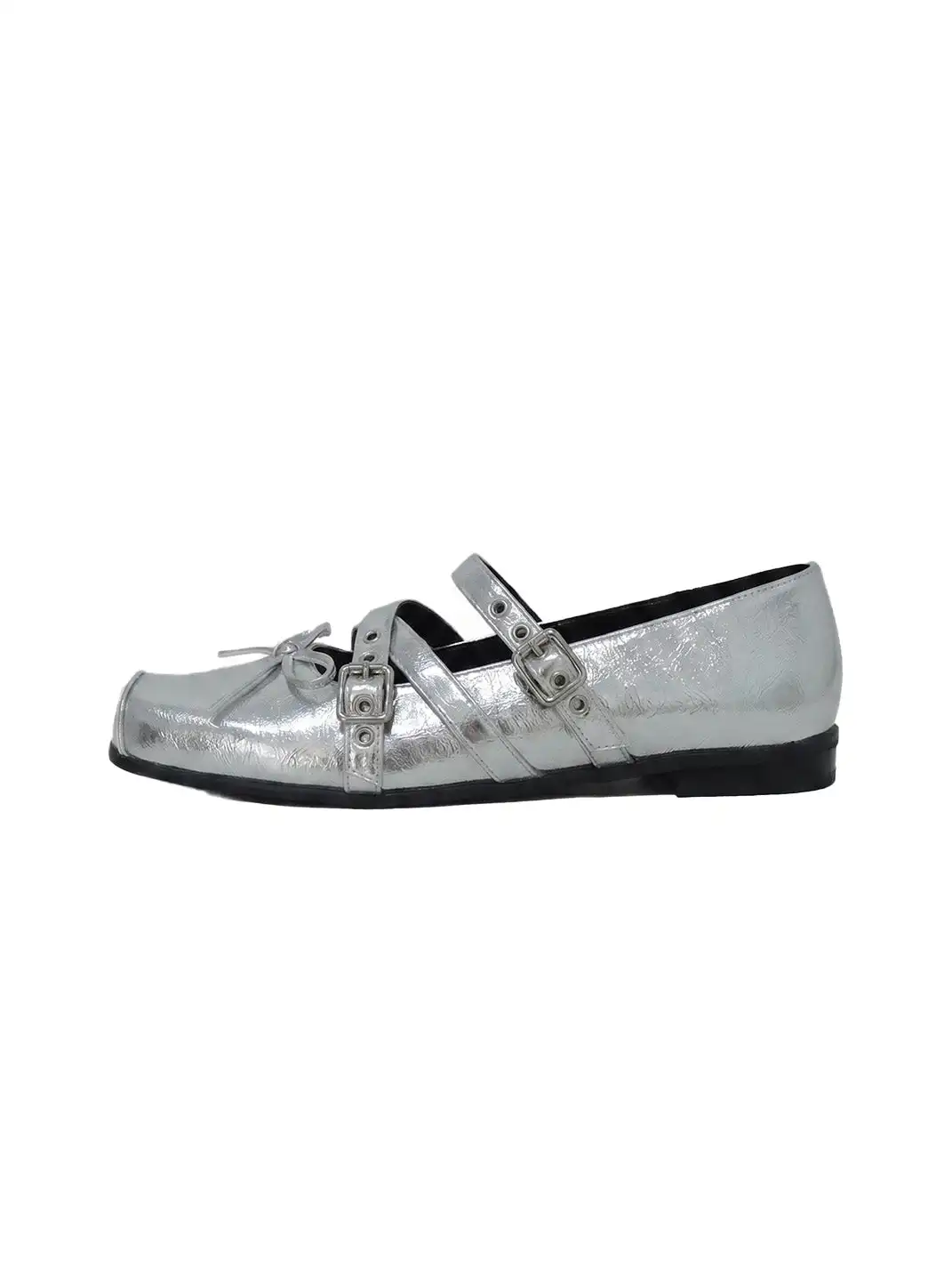 Mooreyu | Bow Low-Cut Rivet Ballet Flats