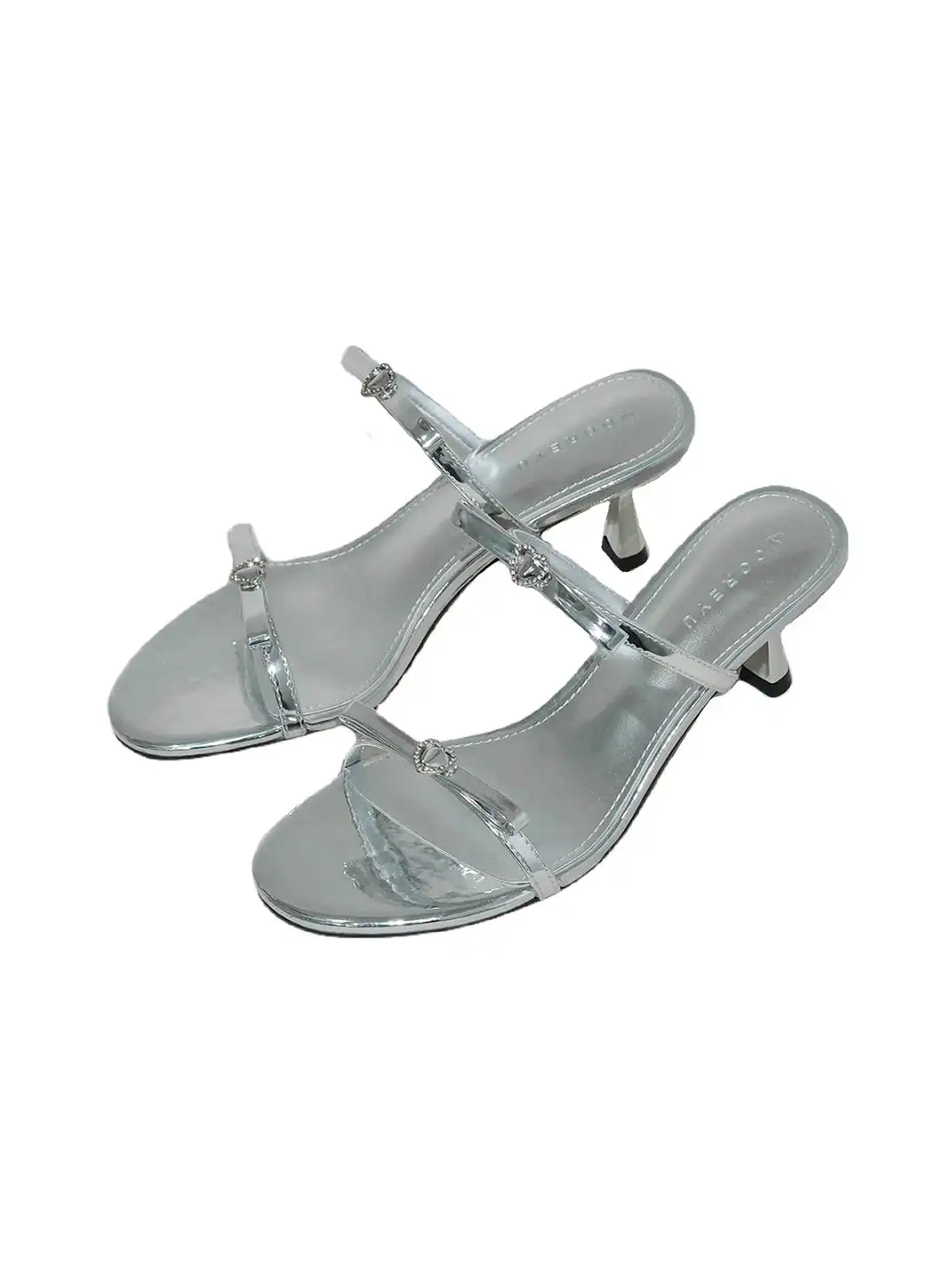 Mooreyu | Stiletto Heel Single Strap Slide Sandals