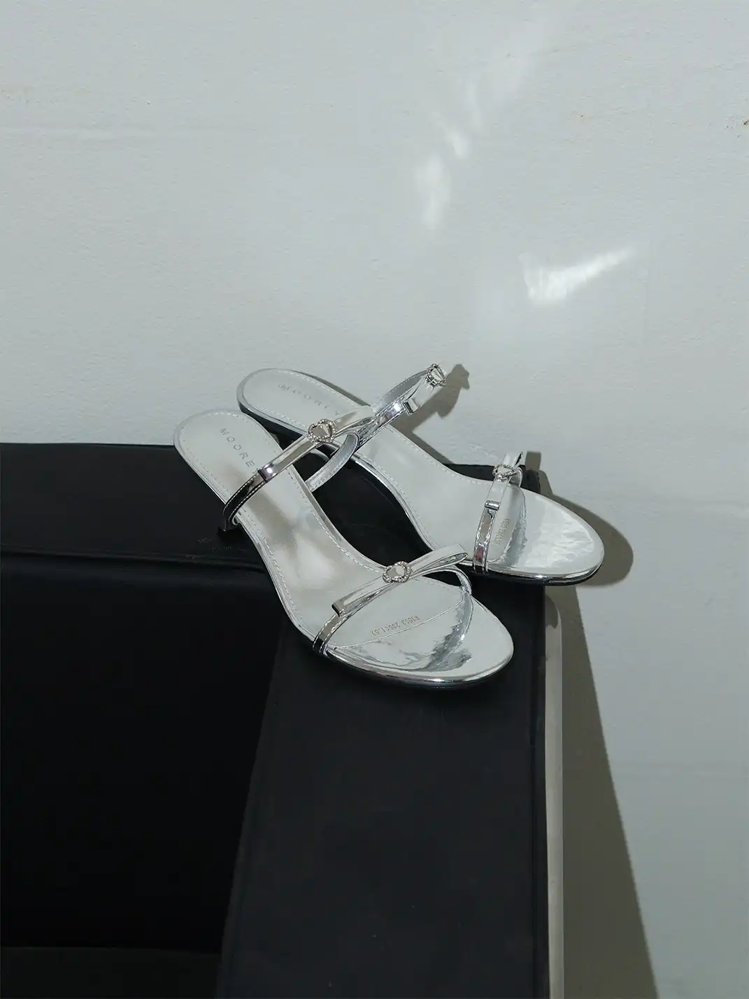 Mooreyu | Stiletto Heel Single Strap Slide Sandals