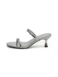 Mooreyu | Stiletto Heel Single Strap Slide Sandals