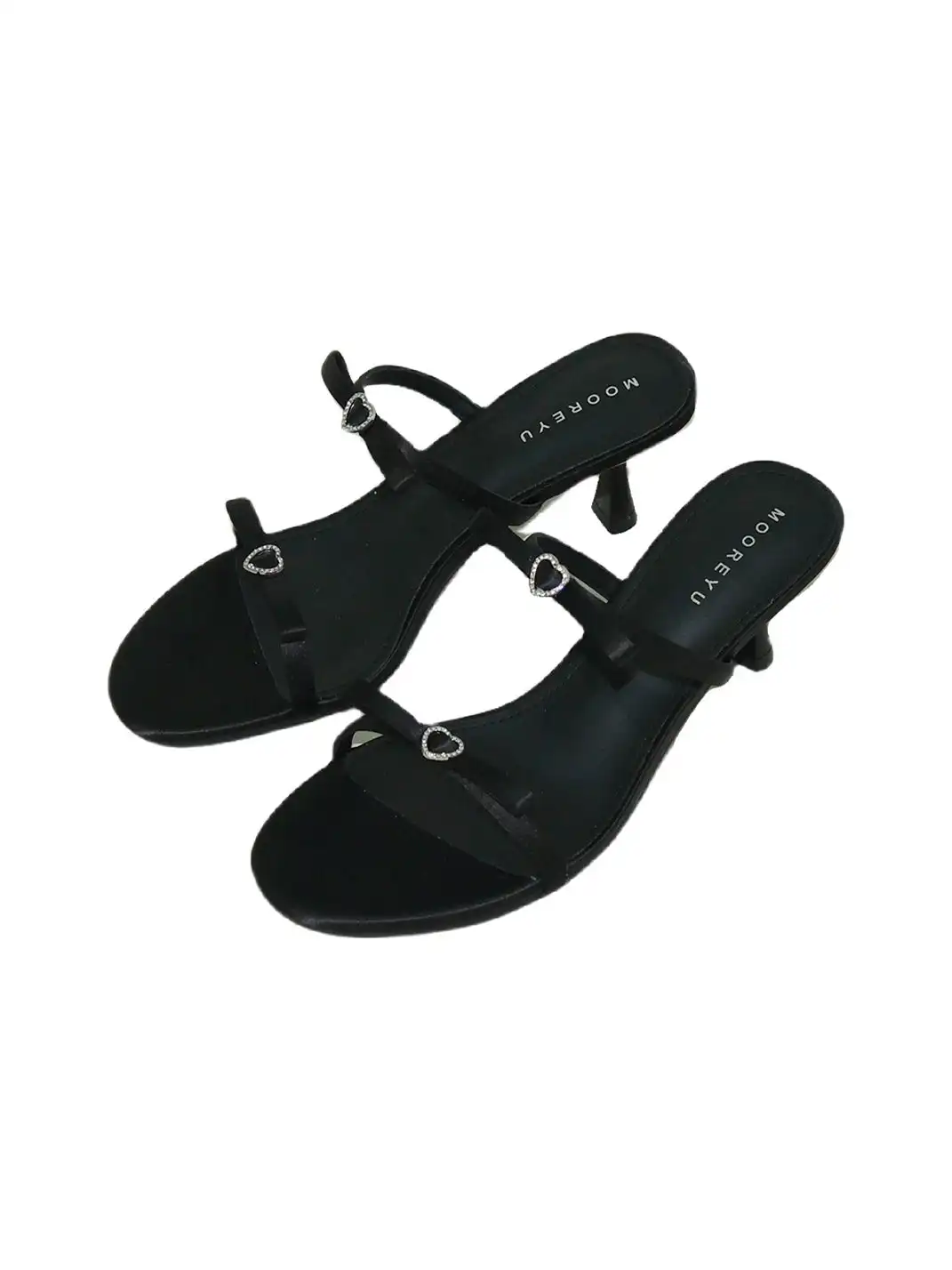 Mooreyu | Stiletto Heel Single Strap Slide Sandals