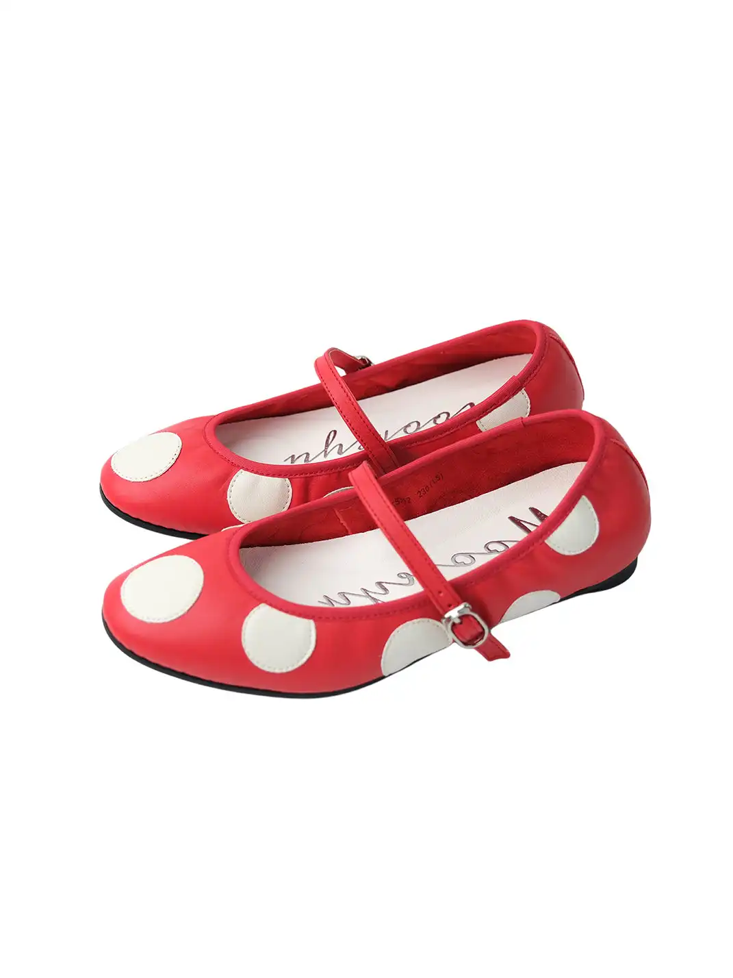 Mooreyu | Polka Dot Round Toe Low-Cut Single Strap Flats