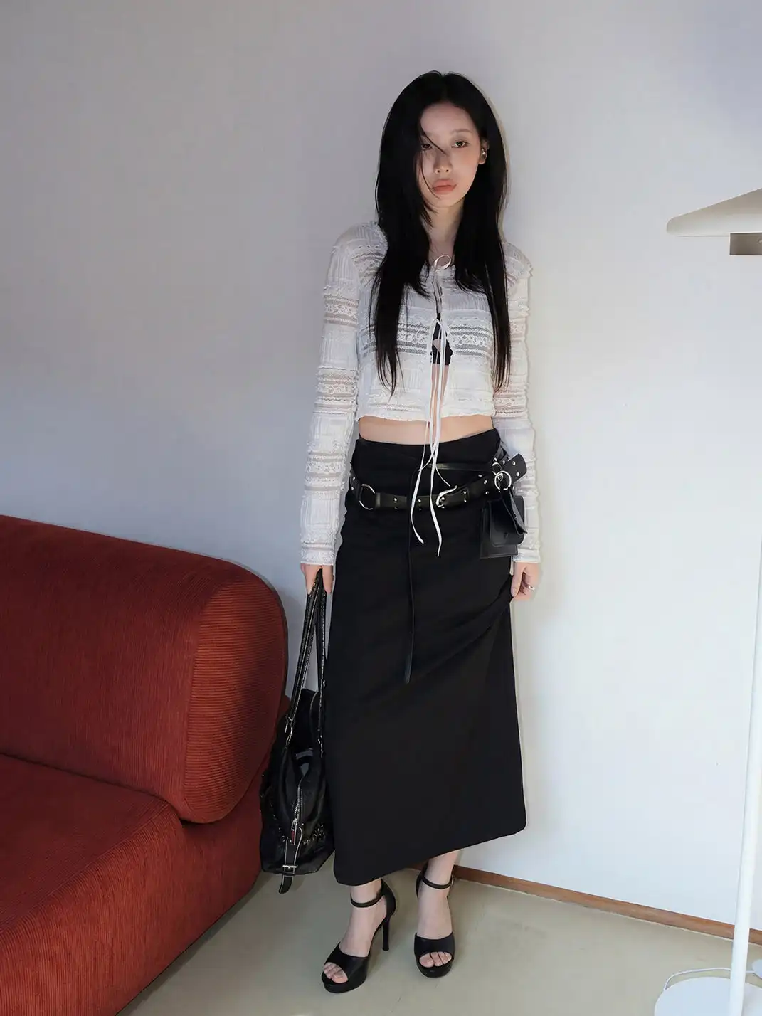 Mooreyu | Peep Toe Ankle Strap Stiletto Heels