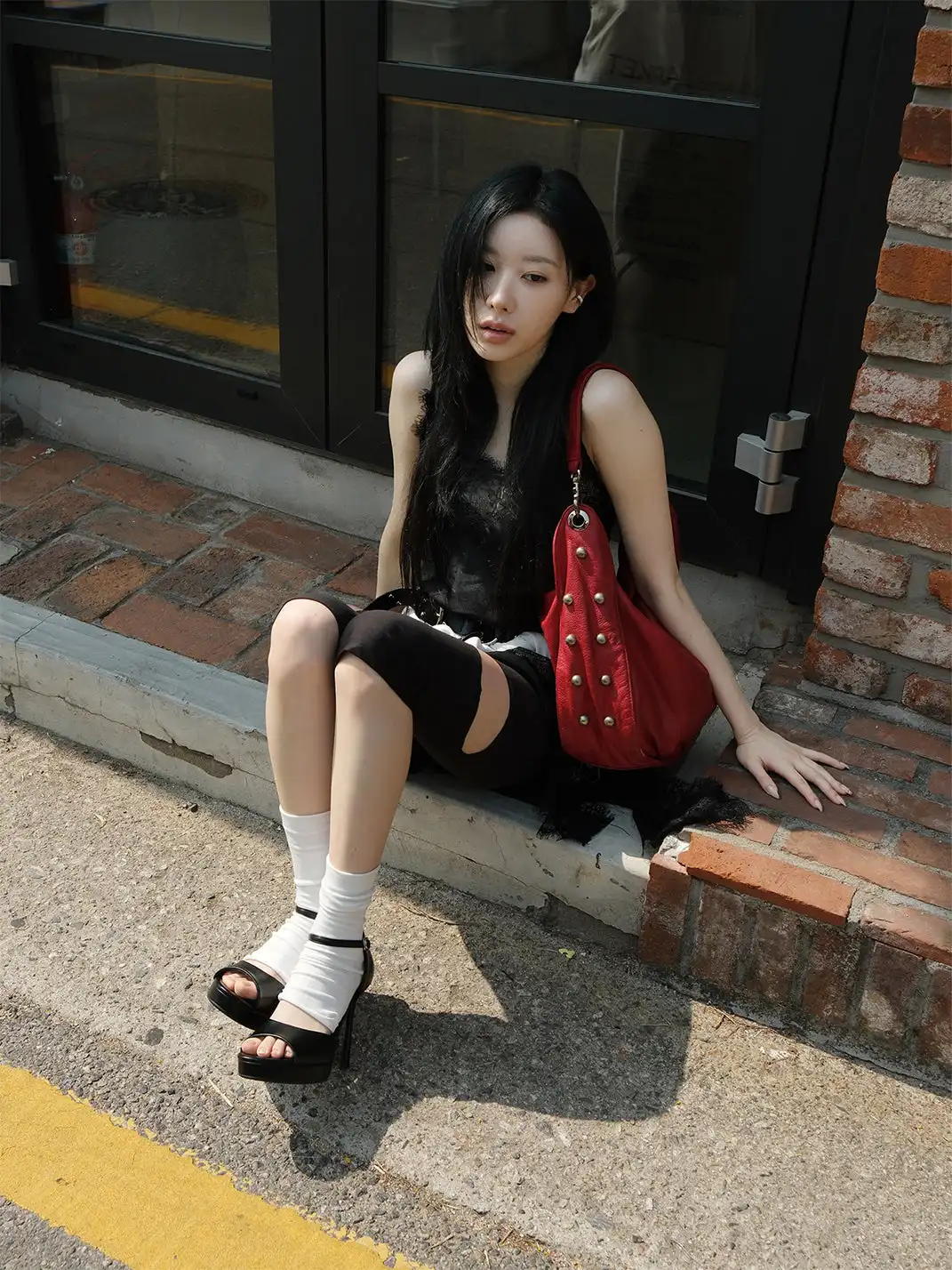 Mooreyu | Peep Toe Ankle Strap Stiletto Heels