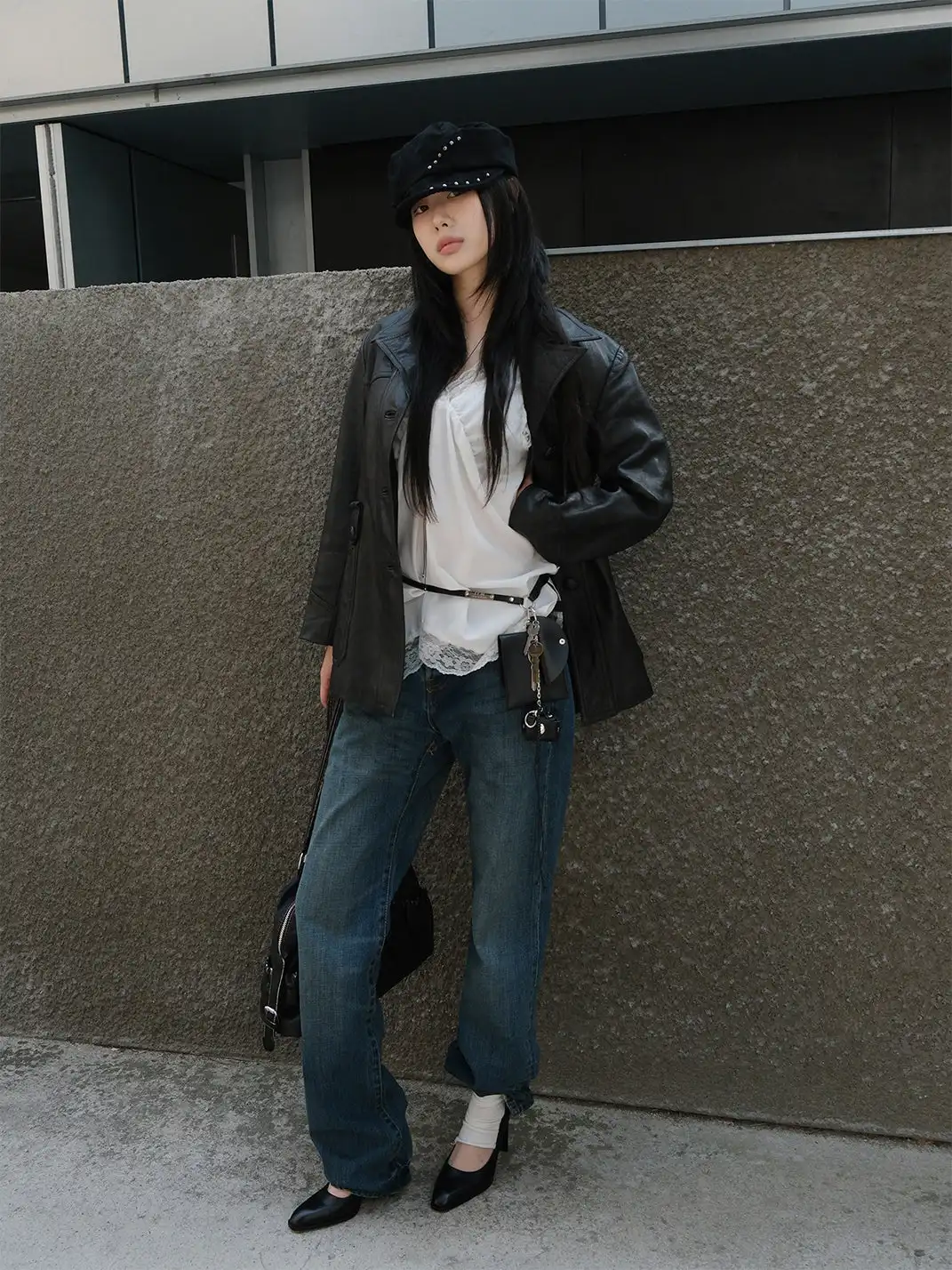 Mooreyu | Pointed Toe Slip On High Heels