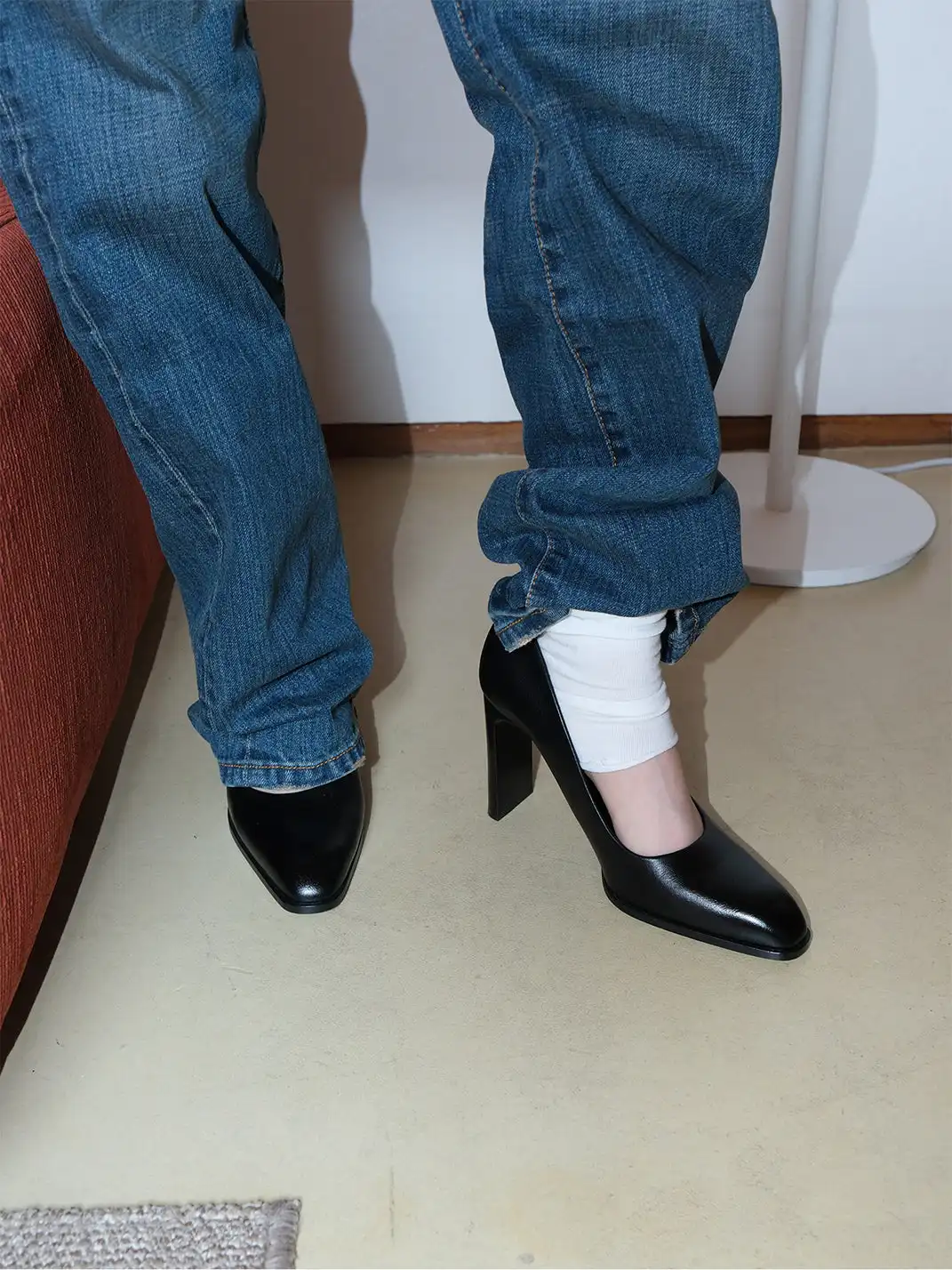 Mooreyu | Pointed Toe Slip On High Heels