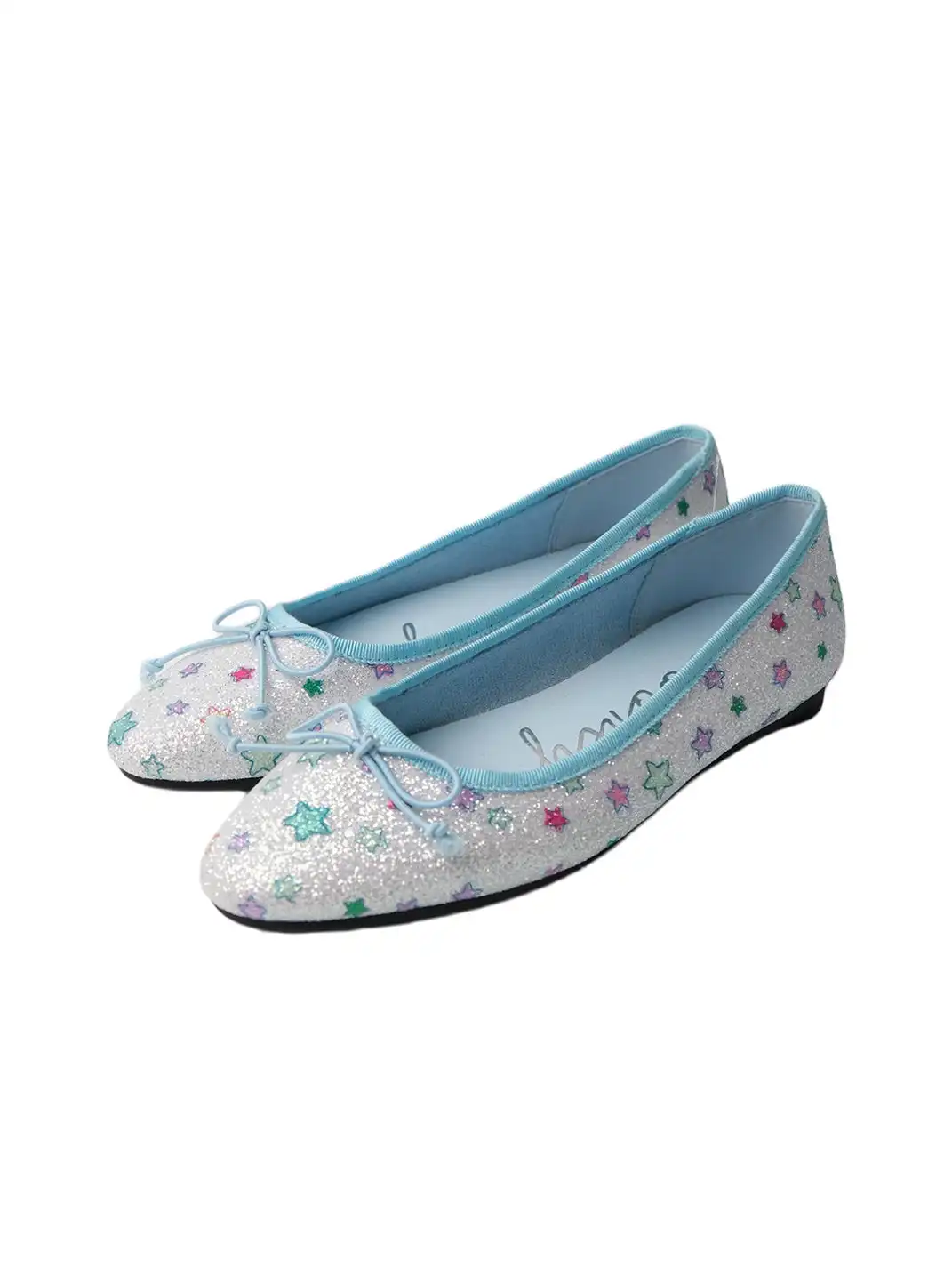 Mooreyu | Glitter Star Print Bow Ballet Flats
