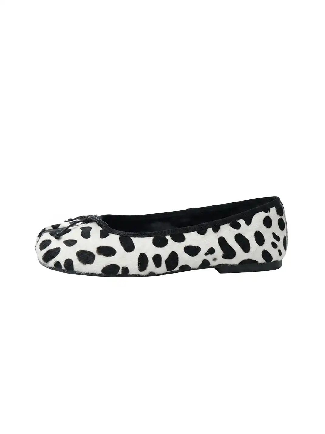 Mooreyu | Pony Hair Polka Dot Split Toe Flat Shoes