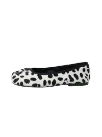 Mooreyu | Pony Hair Polka Dot Split Toe Flat Shoes