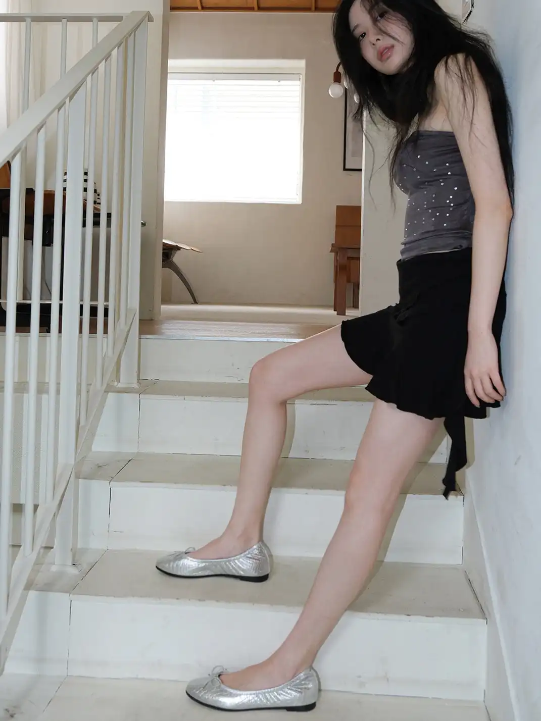 Mooreyu | Bow Detail Quilted Ballet Flats