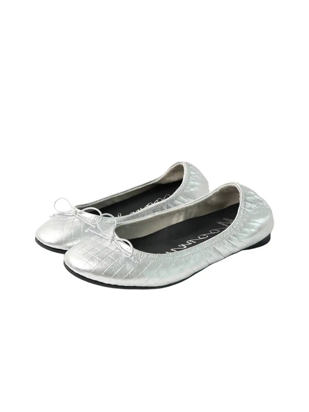 Mooreyu | Bow Detail Quilted Ballet Flats