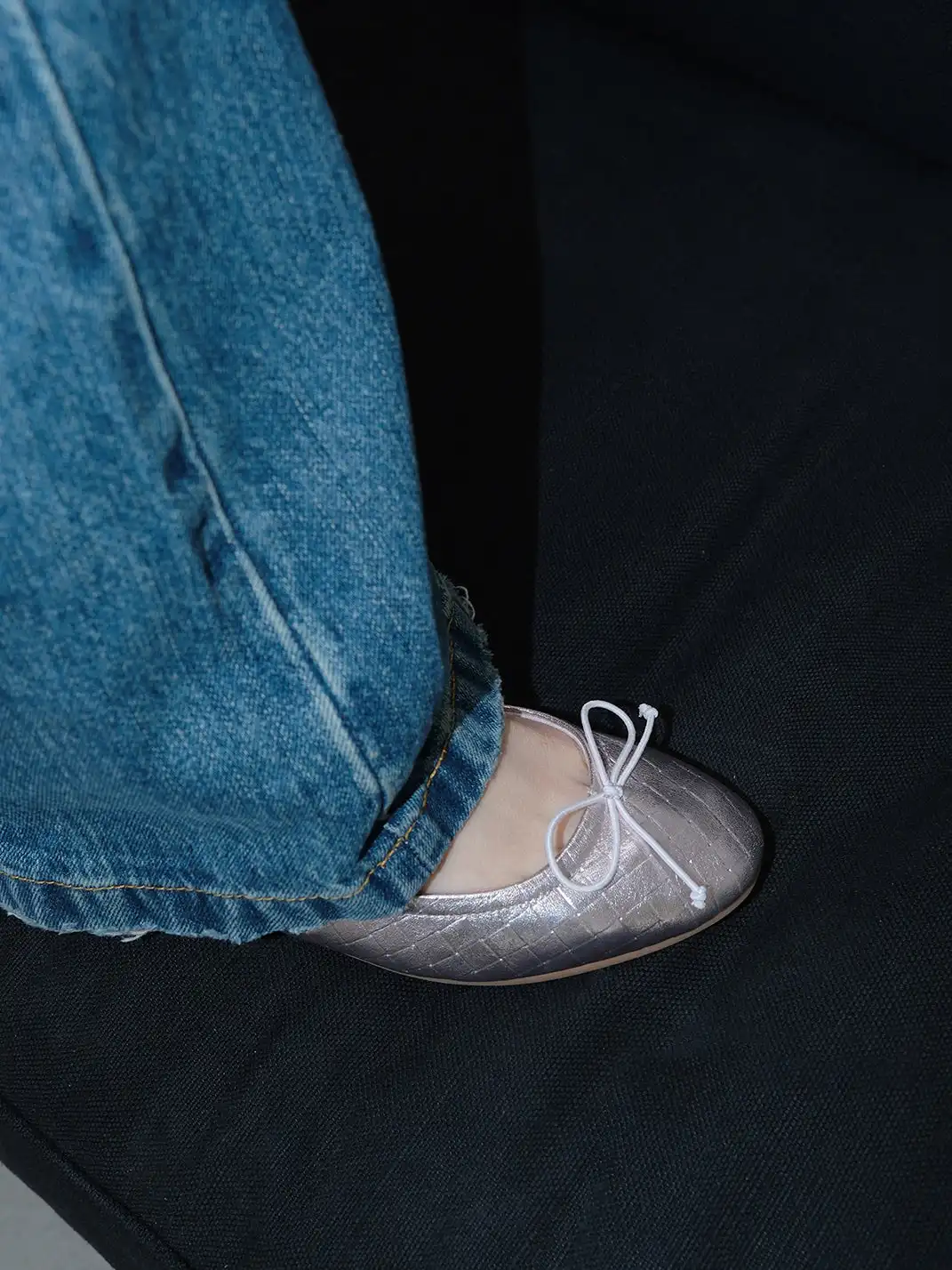 Mooreyu | Bow Detail Quilted Ballet Flats