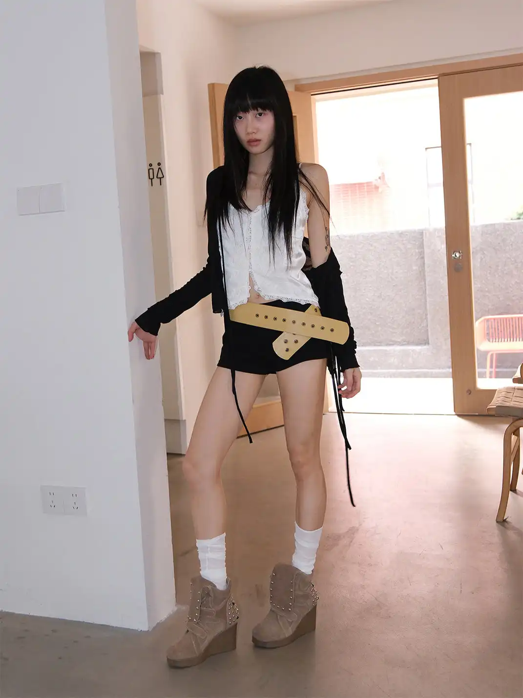 Mooreyu | Velcro Genuine Suede Platform Ankle Boots