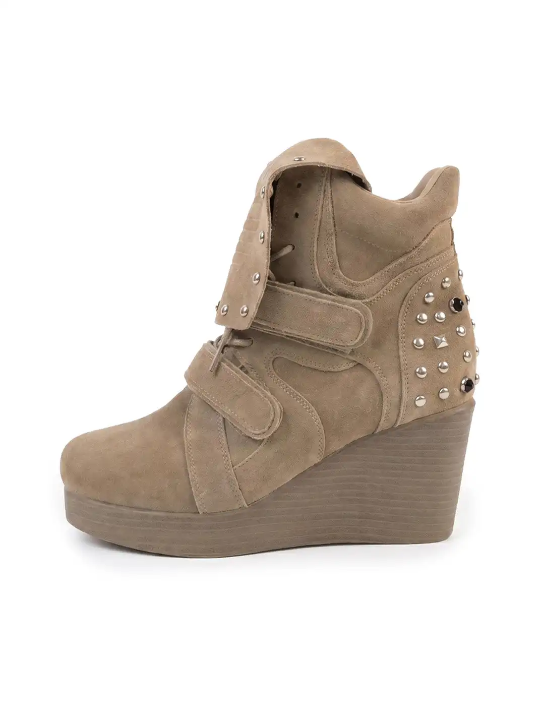 Mooreyu | Velcro Genuine Suede Platform Ankle Boots