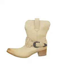 Mooreyu | Pointed Toe Embroidered Block Heel Leather Knight Boots
