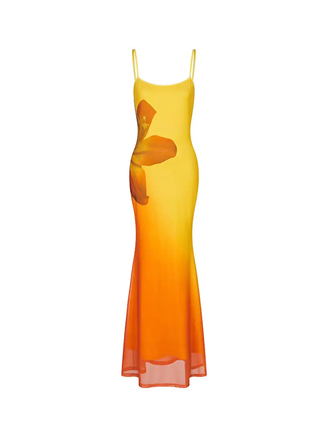 HiimDai | Floral Gradient Waist Fishtail Dress