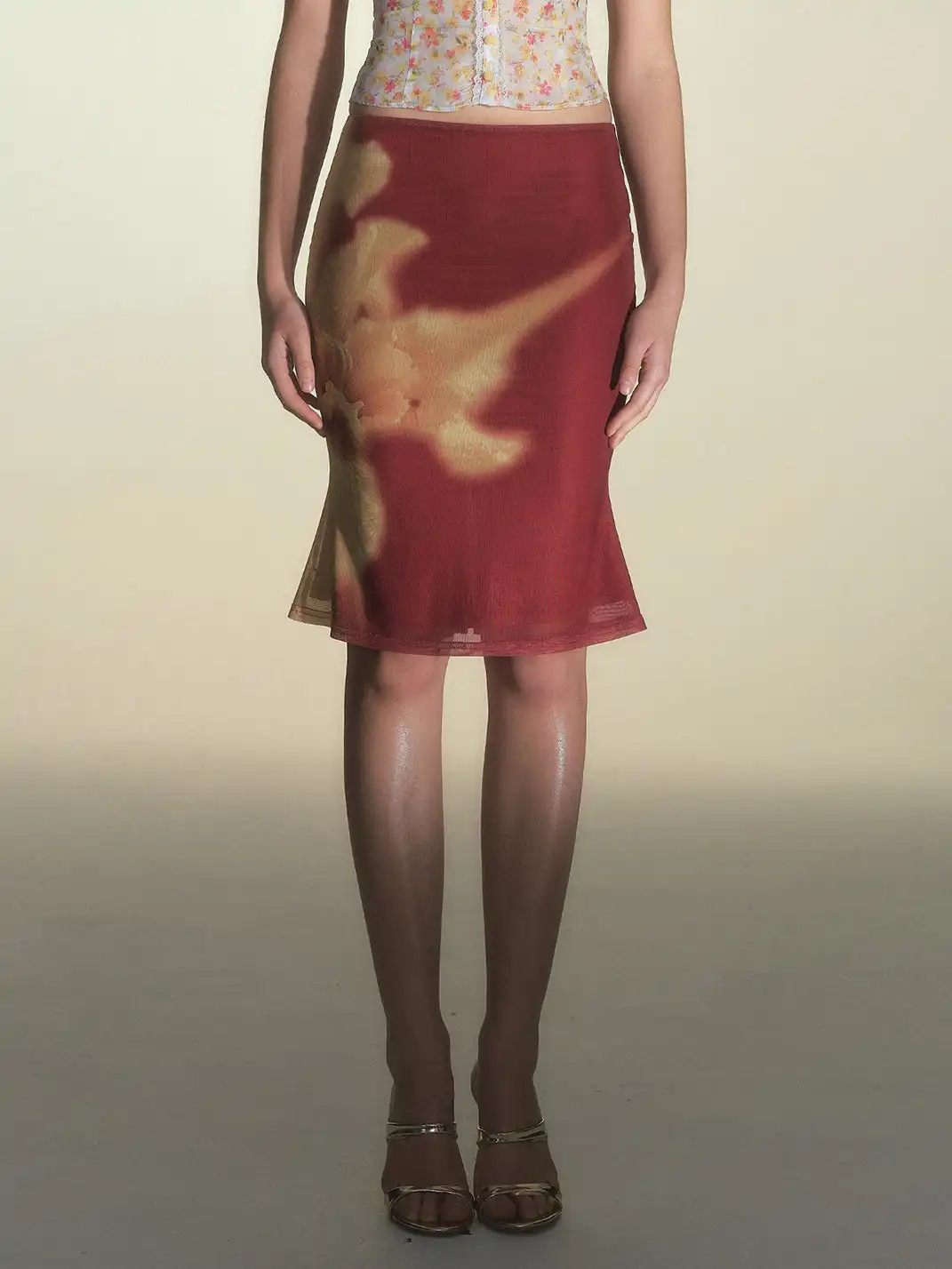 HiimDai | Floral Cami Top & Hip-Hugging Skirt Set