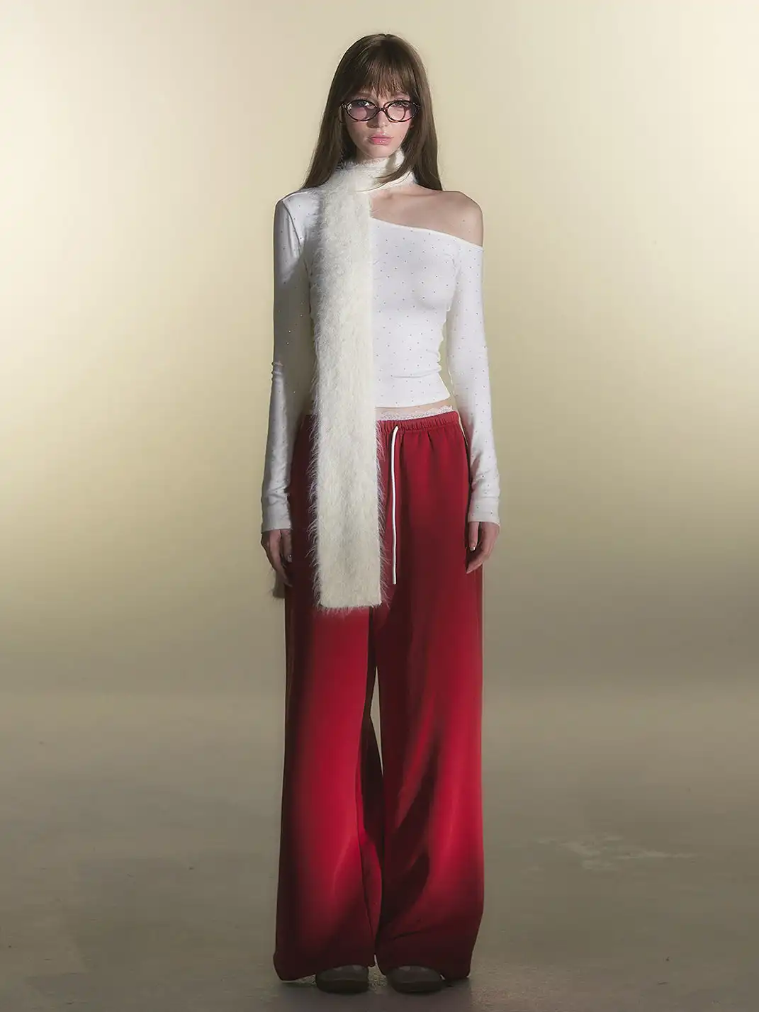 HiimDai | One Shoulder Full Rhinestone T-Shirt