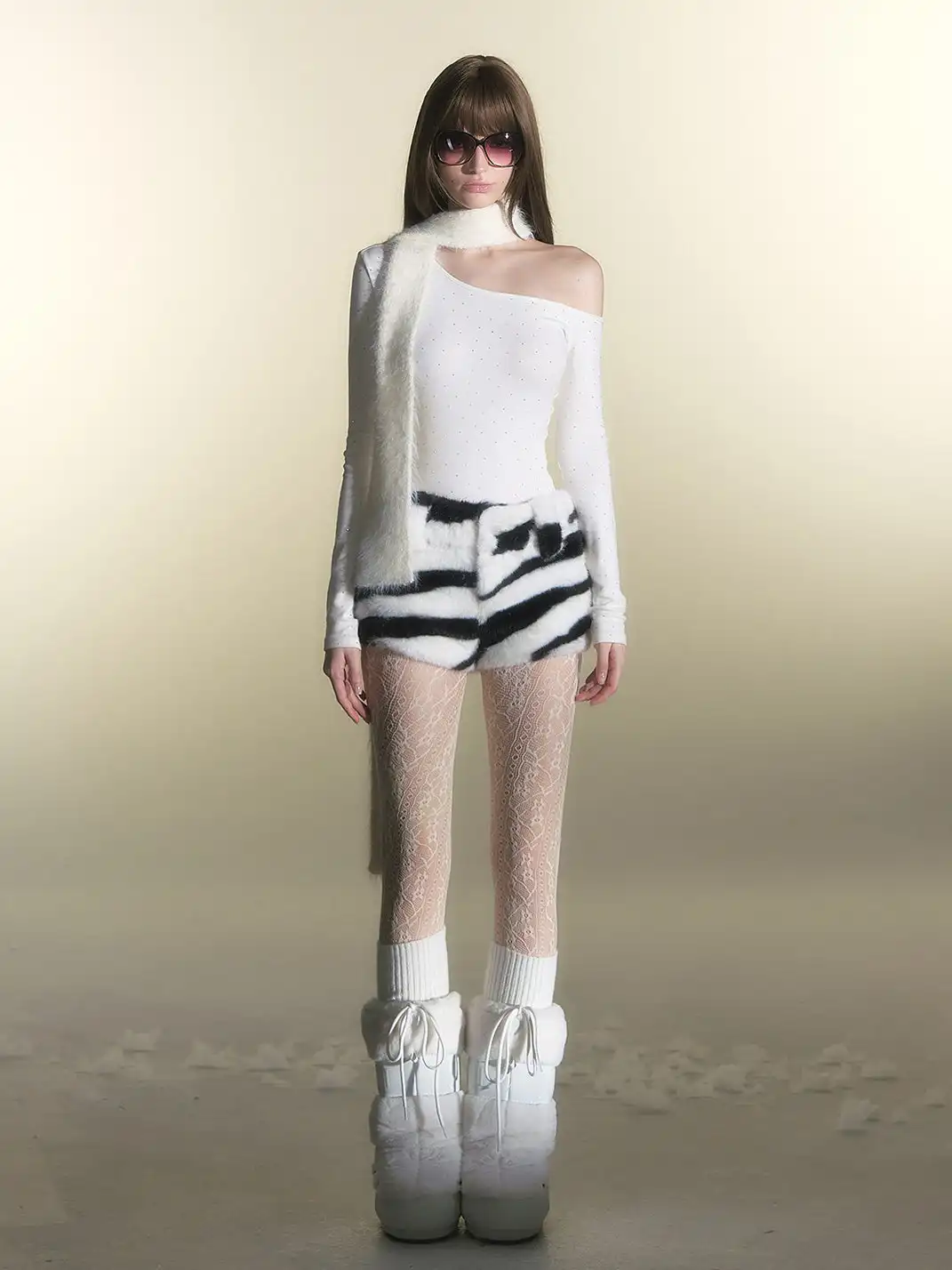 HiimDai | One Shoulder Full Rhinestone T-Shirt